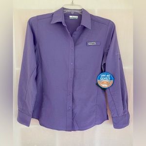 NWT. Women’s PFG Long Sleeve Snap Closure Shirt Size Small. Light Purple.